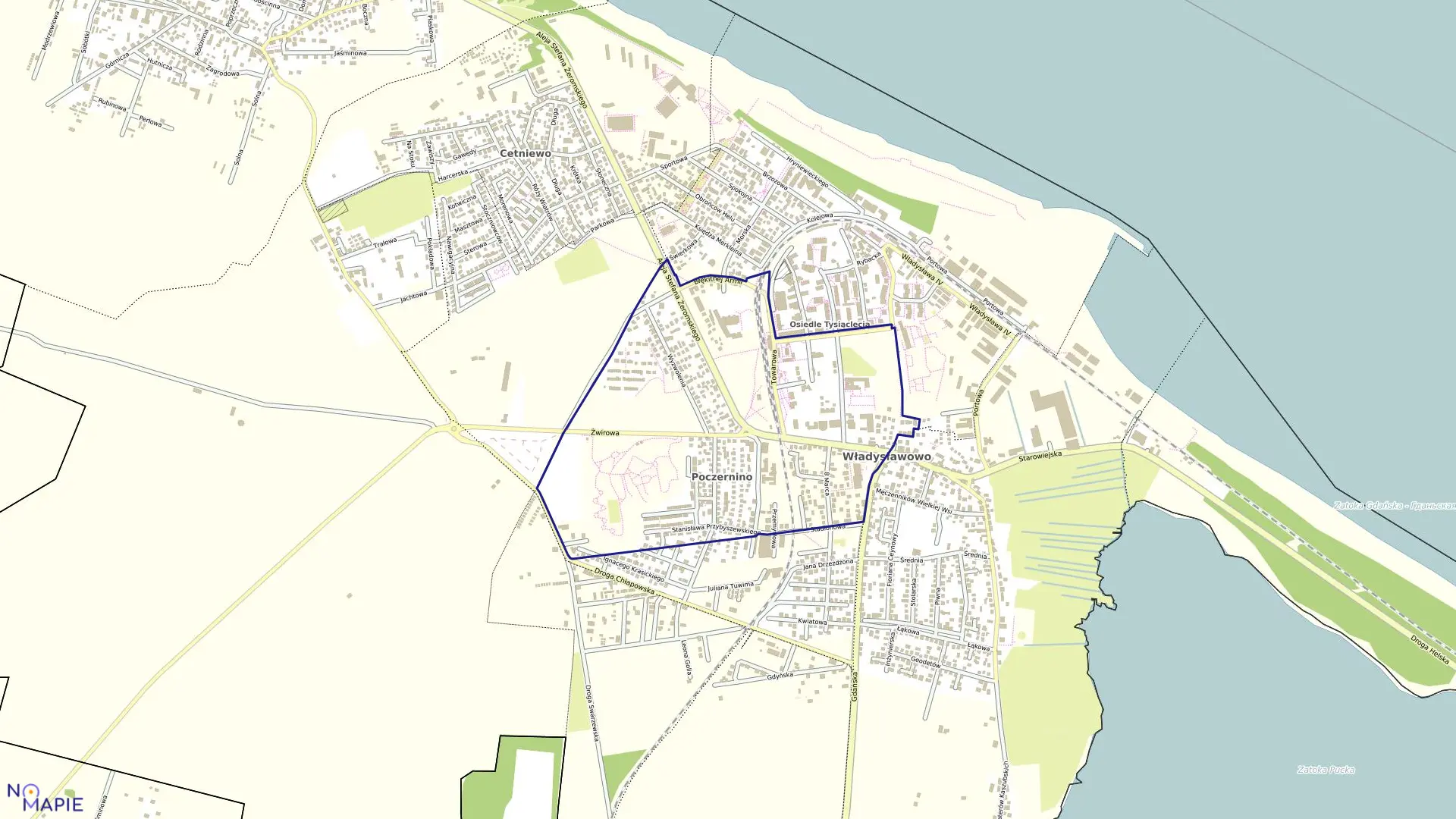 Mapa obrębu Władysławowo 04 w gminie Władysławowo